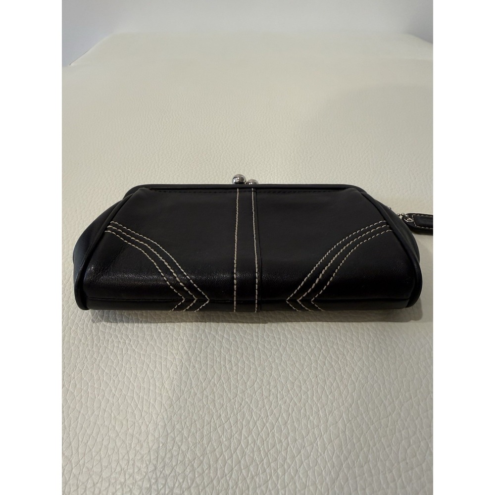 Coach Black Leather‎ Soho Framed Kisslock Wristlet Wallet Purse - Picture 3 of 4